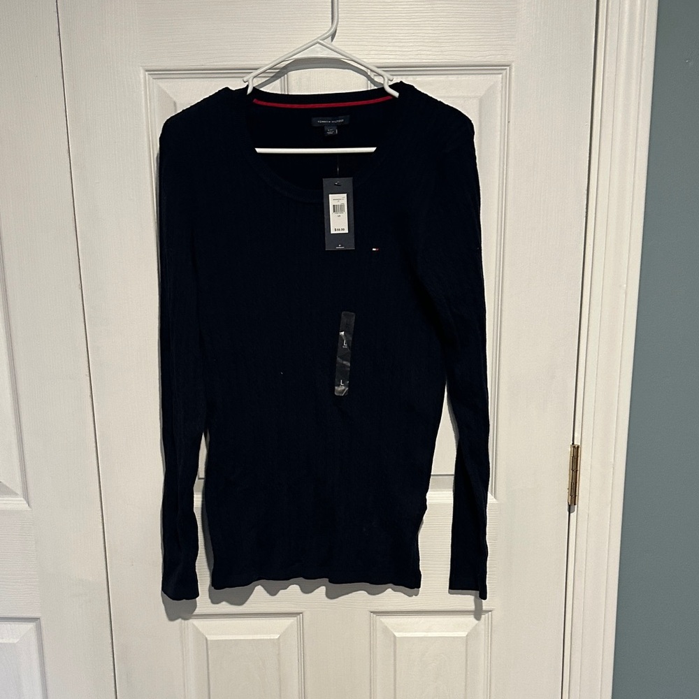 Tommy Hilfiger Classic Navy Sweater Womens Size large new with tags
